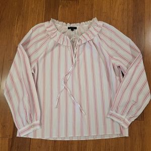 Jcrew striped long sleev blouse